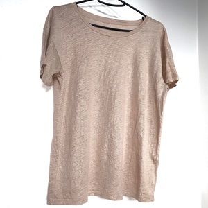 J Crew metallic rose gold linen t-shirt (L)